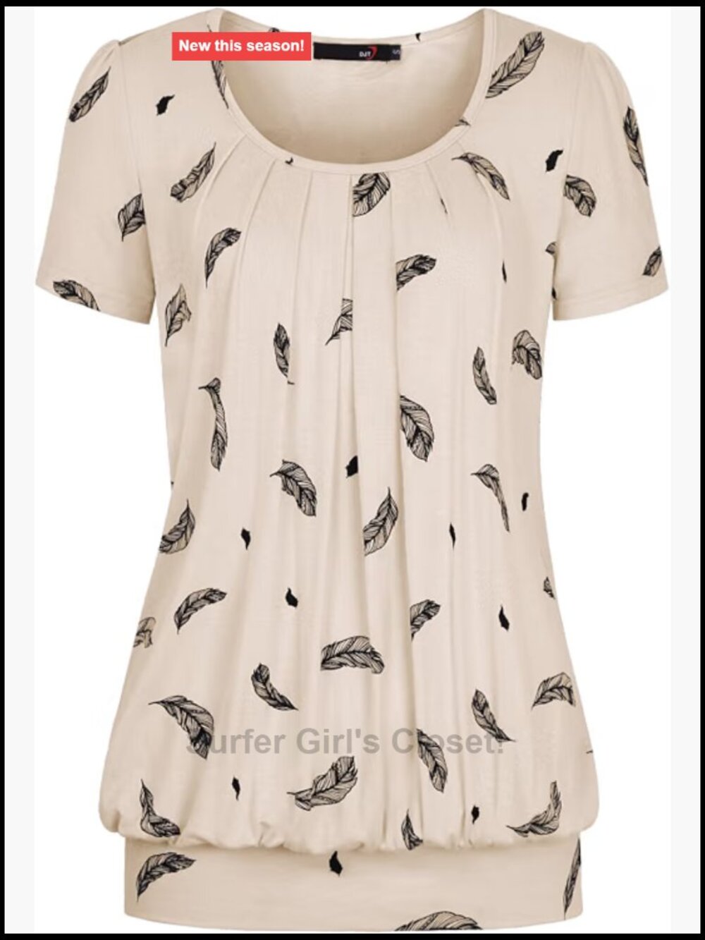 Women's Short Sleeve Pleated Front Rayon Blend Tee